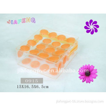 Yellow Round Button Clear TPU Cosmetic Bag with Zipper